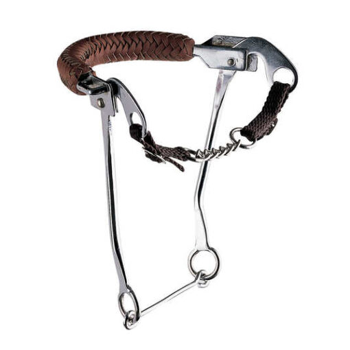 Hackamore with curb chain and st.st. Cheeks, 35cm
