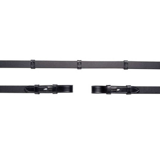 Leather reins,Hook&Stud,Stops, 16mm,5 stops,no martingal stop