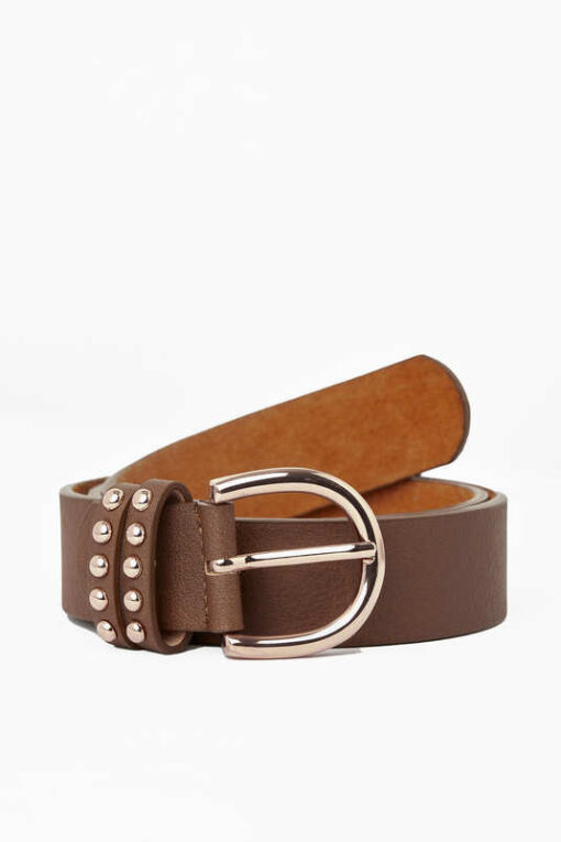 PU Leather Belt with Rose Gold Details - Image 5