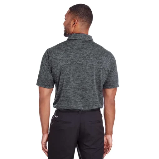 Puma Golf Men's Black Icon Heather Polo - Image 2