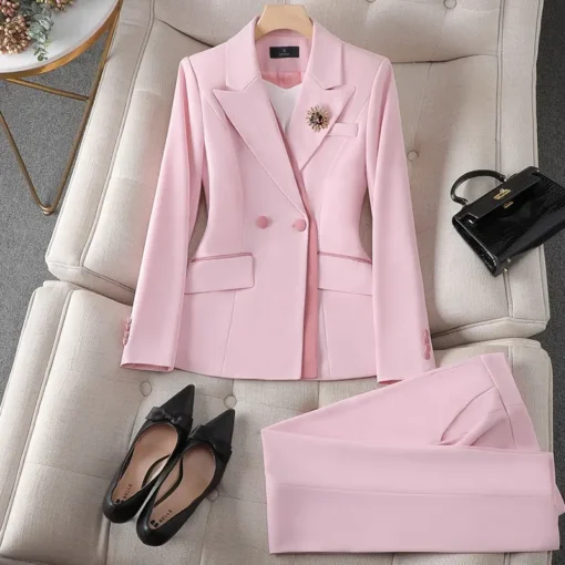 Office Clothing Women Fashion Casual Fall Outfits Street Wear Two Pieces Ladies Suit Women Suits