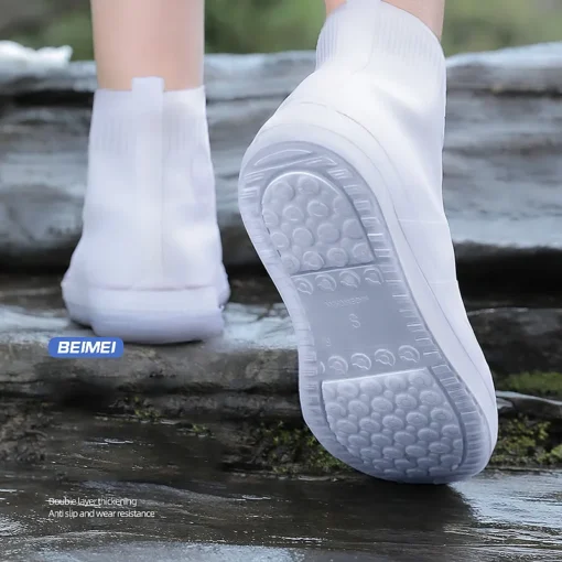 Outdoor Travel Midi Shoe Covers Waterproof Rain Boot Shoe Cover with Reflector Reusable & Foldable PVC Rain Boots - Image 5