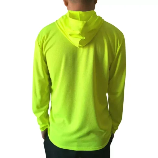 Custom Hi Vis Dry Fit Shirt Construction Long Sleeve Safety Reflective Shirt Quick Dry Cotton Shirt with Hoodie - Image 3