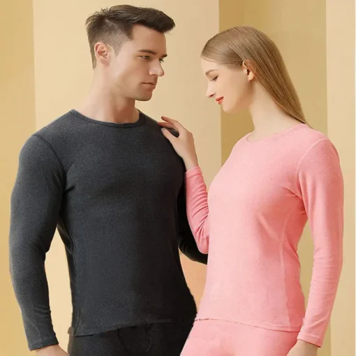 Wholesales seamless Thermal Underwear for Men Long John Set for winter Mens 2 pc Long Sleeve Top and Pants Fleece Lined Base La - Image 4