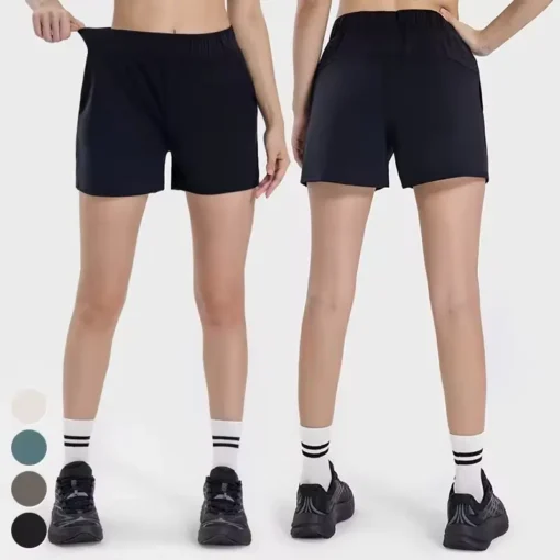 Summer Cool Fabric Breathable Casual Outdoor Running Shorts Quick Dry Drawstring Gym Fitness Shorts Sports Shorts For Women