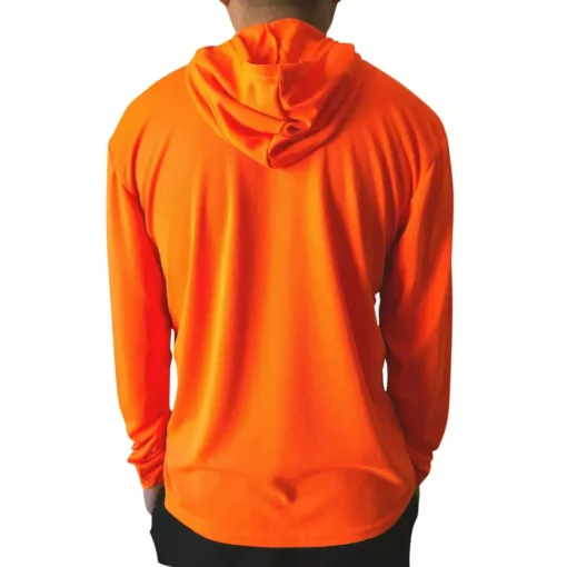 Custom Hi Vis Dry Fit Shirt Construction Long Sleeve Safety Reflective Shirt Quick Dry Cotton Shirt with Hoodie - Image 2