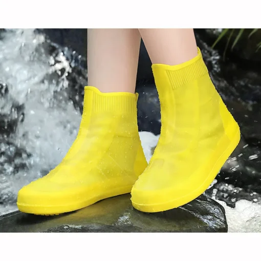 Outdoor Travel Midi Shoe Covers Waterproof Rain Boot Shoe Cover with Reflector Reusable & Foldable PVC Rain Boots - Image 2
