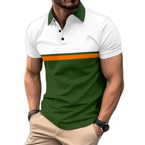 OEM Fashionable Top Quality Polo Shirts T-shirt Street Golf Custom Logo Casual Embroidery Brand Sportswear Men's Polo Shirts - Image 2