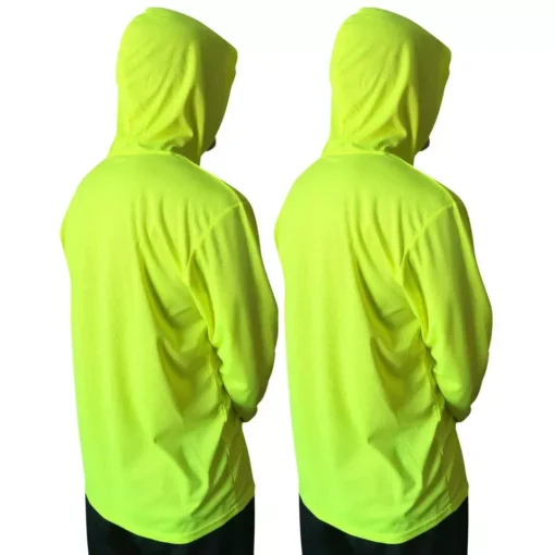 Custom Hi Vis Dry Fit Shirt Construction Long Sleeve Safety Reflective Shirt Quick Dry Cotton Shirt with Hoodie - Image 4