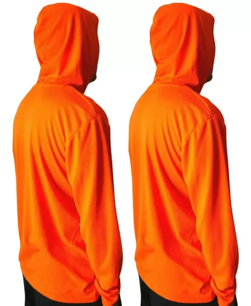 Custom Hi Vis Dry Fit Shirt Construction Long Sleeve Safety Reflective Shirt Quick Dry Cotton Shirt with Hoodie - Image 5