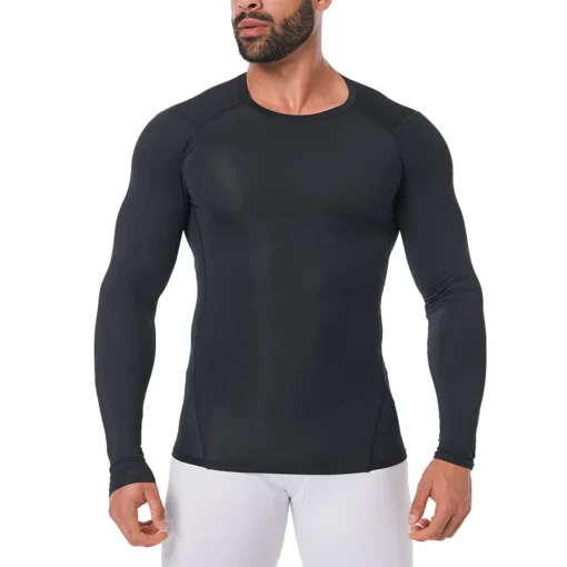 Compression Shirts for Men Long Sleeve Athletic Cold Weather Base Layer Undershirt Gear T Shirt for Workout - Image 3